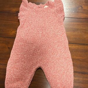 Rylee + Cru Knit Romper in Rose Mélange